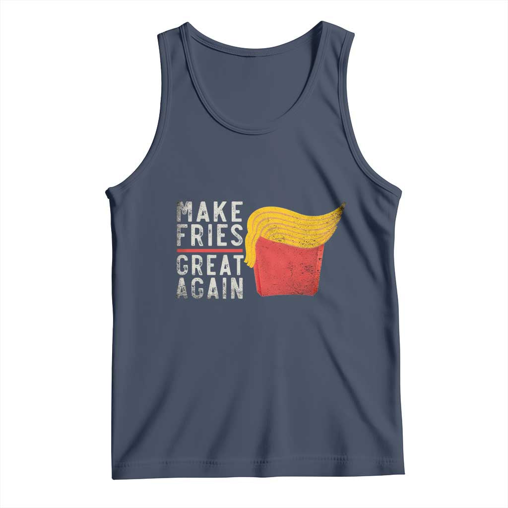 Funny Fries Tank Top Vintage Make Fries Great Again TS10 Navy Print Your Wear