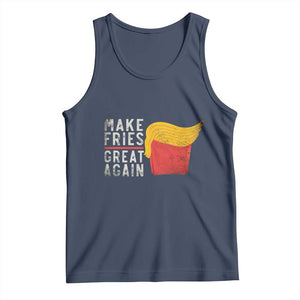 Funny Fries Tank Top Vintage Make Fries Great Again TS10 Navy Print Your Wear