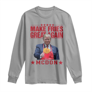 Funny Trump 2024 Long Sleeve Shirt McDon Trump Makes Fries Great Again TS10 Sport Gray Print Your Wear