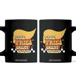 Funny Fries Coffee Mug Make Fries Great Again Checkered TS10 Black Print Your Wear