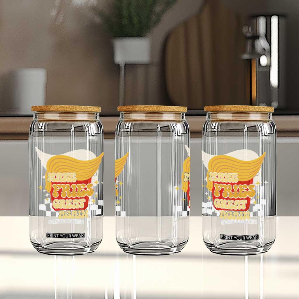 Funny Fries Glass Can Make Fries Great Again Checkered TS10 Print Your Wear