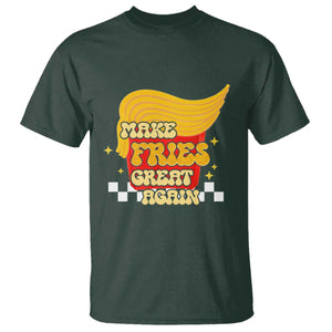 Funny Fries T Shirt Make Fries Great Again Checkered TS10 Dark Forest Green Print Your Wear