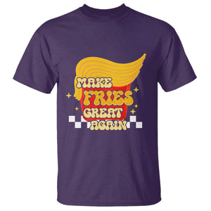 Funny Fries T Shirt Make Fries Great Again Checkered TS10 Purple Print Your Wear