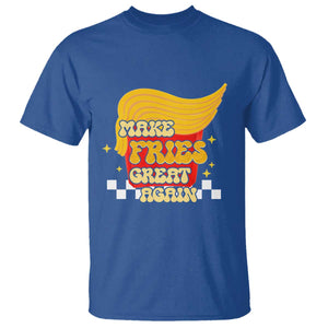 Funny Fries T Shirt Make Fries Great Again Checkered TS10 Royal Blue Print Your Wear