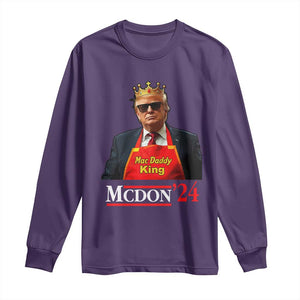 Funny Trump 2024 Long Sleeve Shirt Mac Daddy King McDon '24 TS10 Purple Print Your Wear