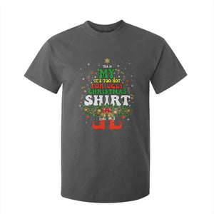 Too Hot Ugly Christmas Sweaters T Shirt For Kid Funny Xmas Elf TS10 Dark Heather Print Your Wear