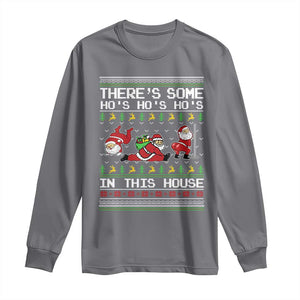 Funny Christmas Long Sleeve Shirt There's Some Horrors In This House Sexy Santa Claus Ugly Xmas TS10 Charcoal Print Your Wear