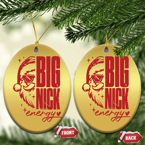 Santa Christmas Ornament Fun Retro Big Nick Energy TS10 Oval Gold Print Your Wear