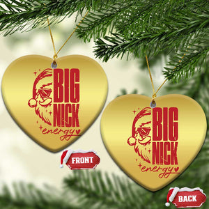 Santa Christmas Ornament Fun Retro Big Nick Energy TS10 Heart Gold Print Your Wear