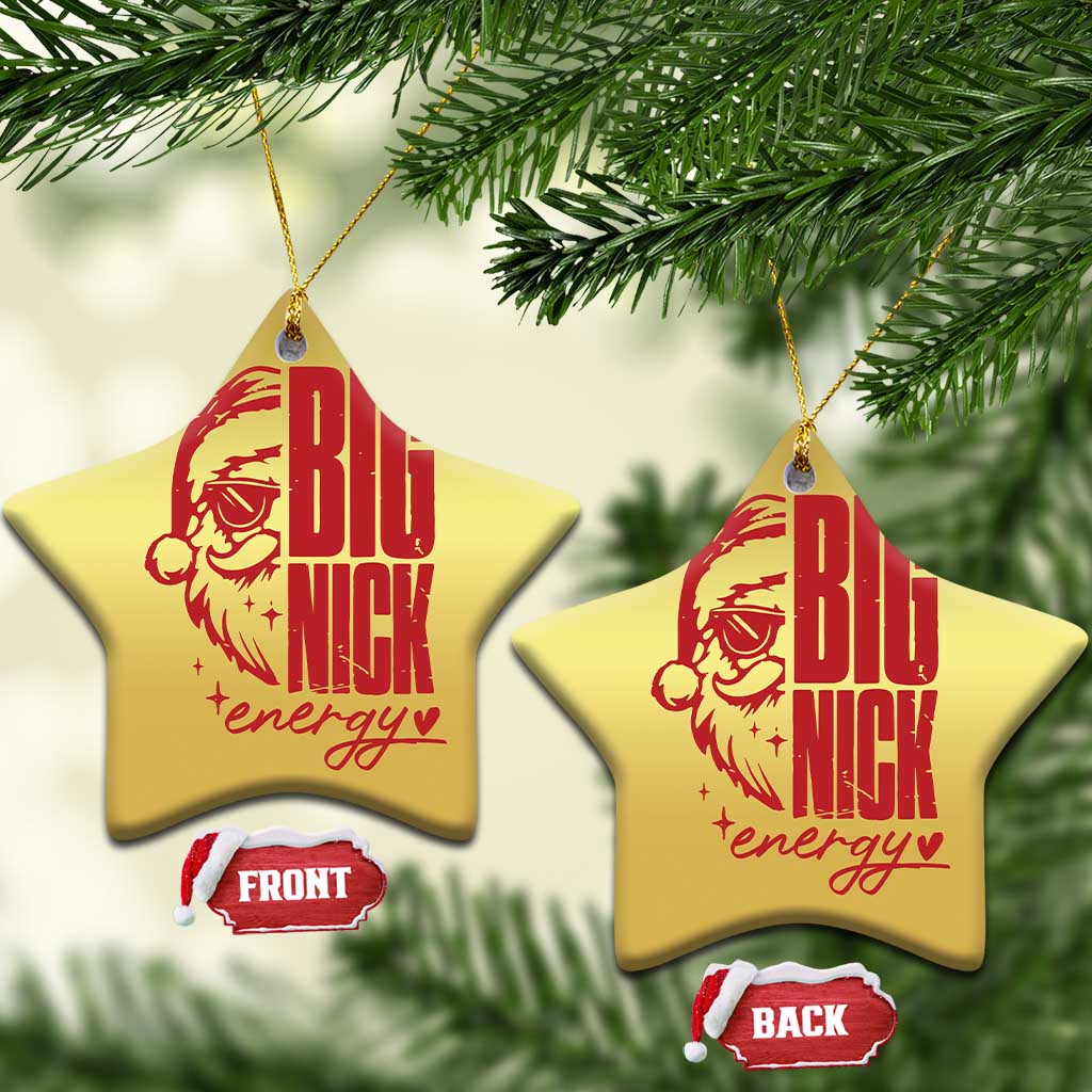 Santa Christmas Ornament Fun Retro Big Nick Energy TS10 Star Gold Print Your Wear