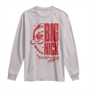 Christmas Santa Long Sleeve Shirt Fun Retro Big Nick Energy TS10 Ice Gray Print Your Wear