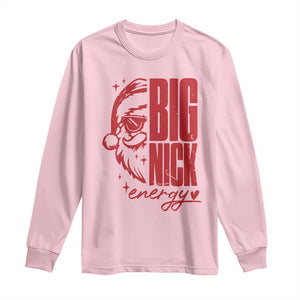 Christmas Santa Long Sleeve Shirt Fun Retro Big Nick Energy TS10 Light Pink Print Your Wear