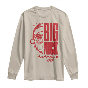 Christmas Santa Long Sleeve Shirt Fun Retro Big Nick Energy TS10 Sand Print Your Wear