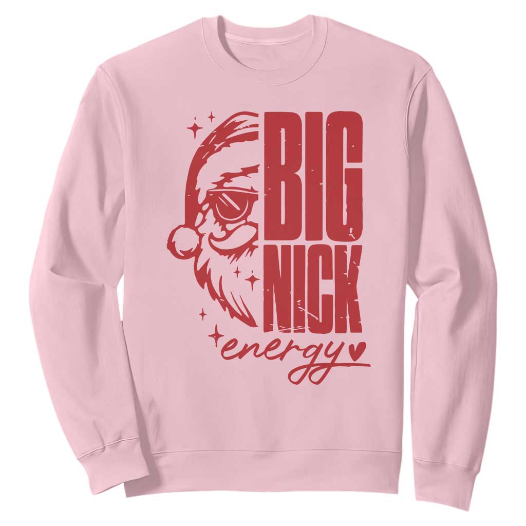Christmas Santa Sweatshirt Fun Retro Big Nick Energy TS10 Light Pink Print Your Wear
