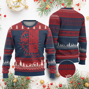 Santa Ugly Christmas Sweater Fun Retro Big Nick Energy TS10 Burgundy Print Your Wear
