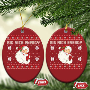 Xmas Santa Claus Christmas Ornament Big Nick Energy Santa Ugly Xmas TS10 Oval Red Print Your Wear