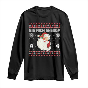 Christmas Santa Claus Long Sleeve Shirt Big Nick Energy Santa Ugly Xmas TS10 Black Print Your Wear