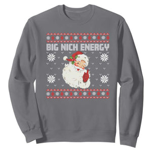 Christmas Santa Claus Sweatshirt Big Nick Energy Santa Ugly Xmas TS10 Charcoal Print Your Wear