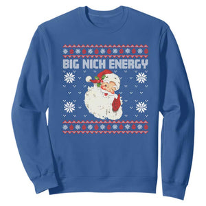 Christmas Santa Claus Sweatshirt Big Nick Energy Santa Ugly Xmas TS10 Royal Blue Print Your Wear