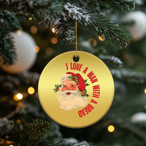 Santa Christmas Ornament Fun Retro I Love A Man With A Beard TS10 Print Your Wear