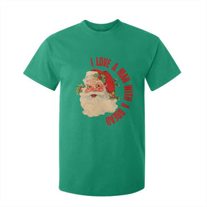 Christmas Santa T Shirt For Kid Fun Retro I Love A Man With A Beard TS10 Irish Green Print Your Wear