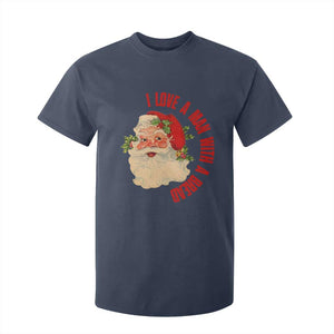 Christmas Santa T Shirt For Kid Fun Retro I Love A Man With A Beard TS10 Navy Print Your Wear