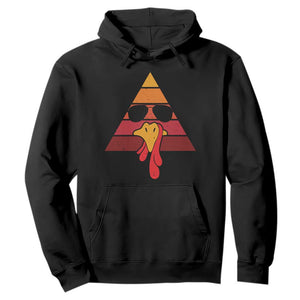 Funny Thanksgiving Hoodie Cool Turkey Face With Sunglasses Face Vintage Retro TS10 Black Print Your Wear