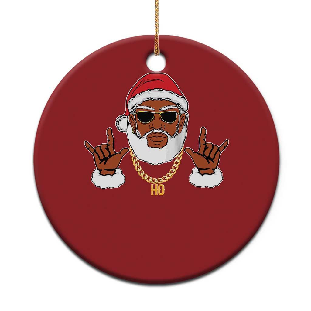 Funny Santa Christmas Ornament Black Hip Hop Santa African American Santa Rapper Fan Gift TS10 Print Your Wear