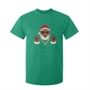 Funny Christmas Santa T Shirt For Kid Black Hip Hop Santa African American Santa Rapper Fan Gift TS10 Irish Green Print Your Wear