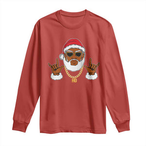 Funny Christmas Santa Long Sleeve Shirt Black Hip Hop Santa African American Santa Rapper Fan Gift TS10 Red Print Your Wear