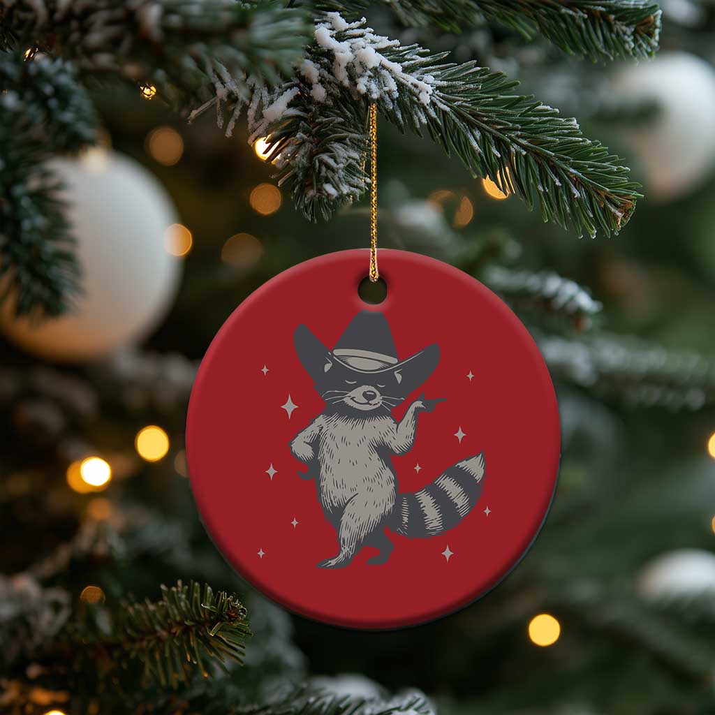 Vintage Raccoon Cowboy Christmas Ornament Cowgirl Trash Panda Western Country TS10 Print Your Wear