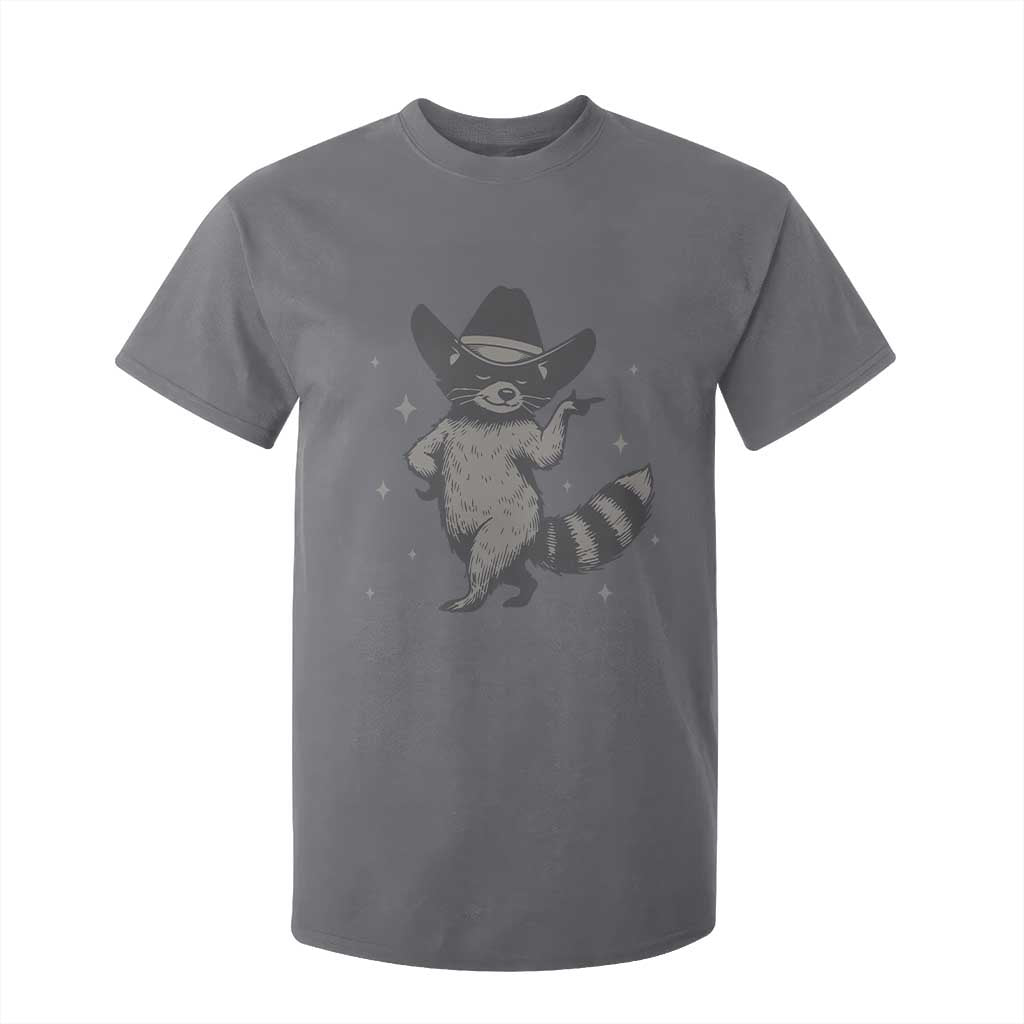 Vintage Raccoon Cowboy T Shirt For Kid Cowgirl Trash Panda Western Country TS10 Charcoal Print Your Wear