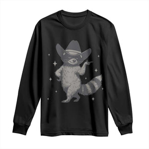 Vintage Raccoon Cowboy Long Sleeve Shirt Cowgirl Trash Panda Western Country TS10 Black Print Your Wear