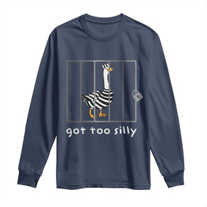 Silly Goose Long Sleeve Shirt Got Too Silly TS10 Navy Print Your Wear