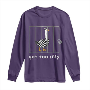Silly Goose Long Sleeve Shirt Got Too Silly TS10 Purple Print Your Wear