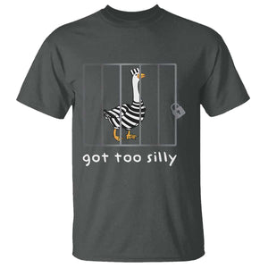 Silly Goose T Shirt Got Too Silly TS10 Dark Heather Print Your Wear