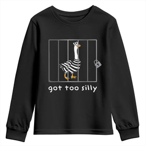 Silly Goose Youth Sweatshirt Got Too Silly TS10 Black Print Your Wear