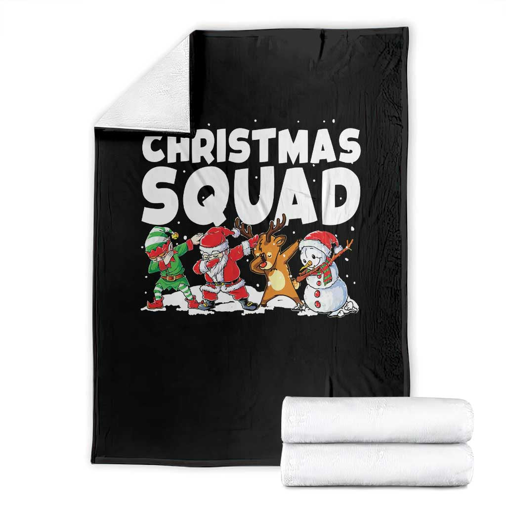 Christmas Squad Throw Blanket Santa Dabbing Elf Family Matching Pajamas TS10 Black Print Your Wear