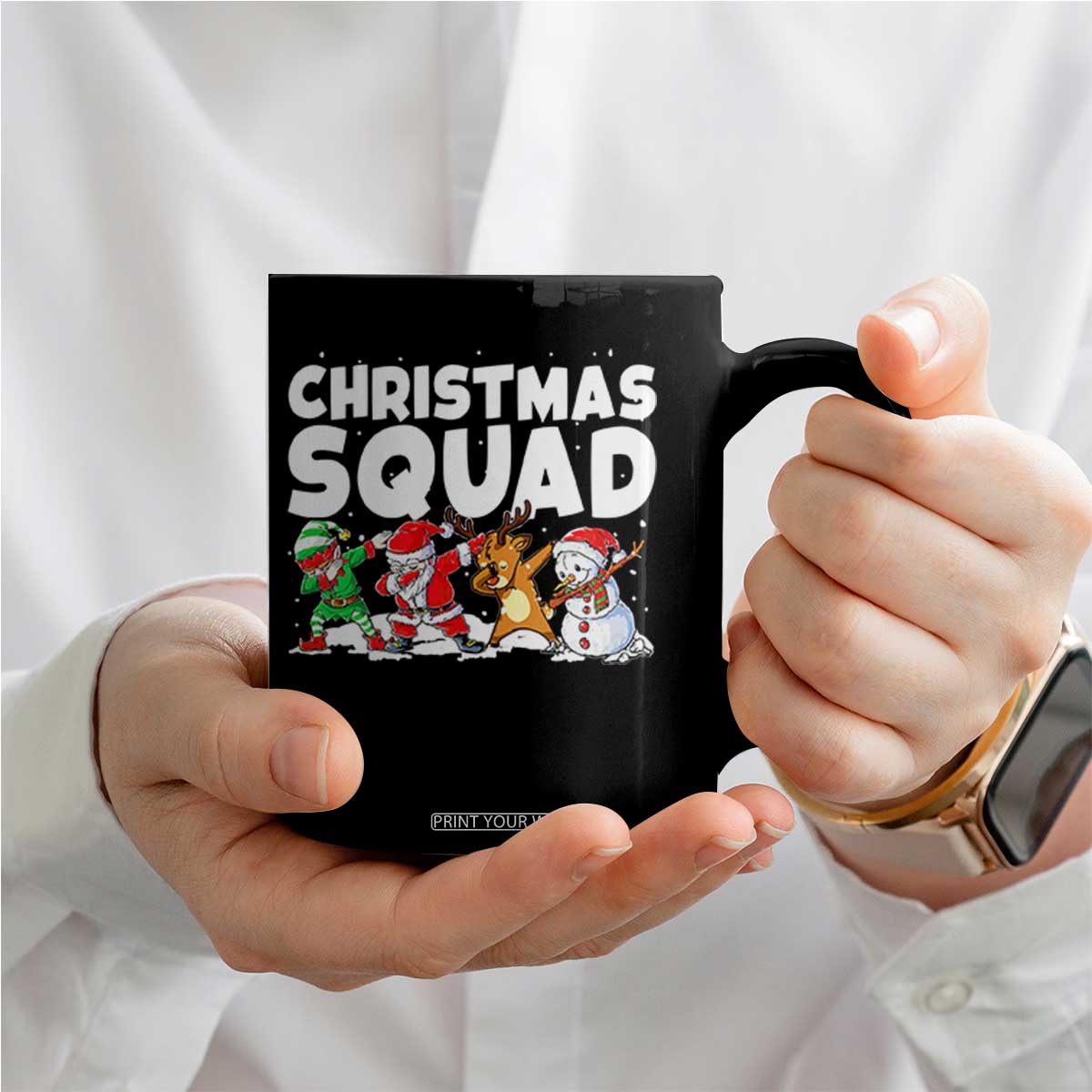 Christmas Squad Coffee Mug Santa Dabbing Elf Family Matching Pajamas TS10 Print Your Wear