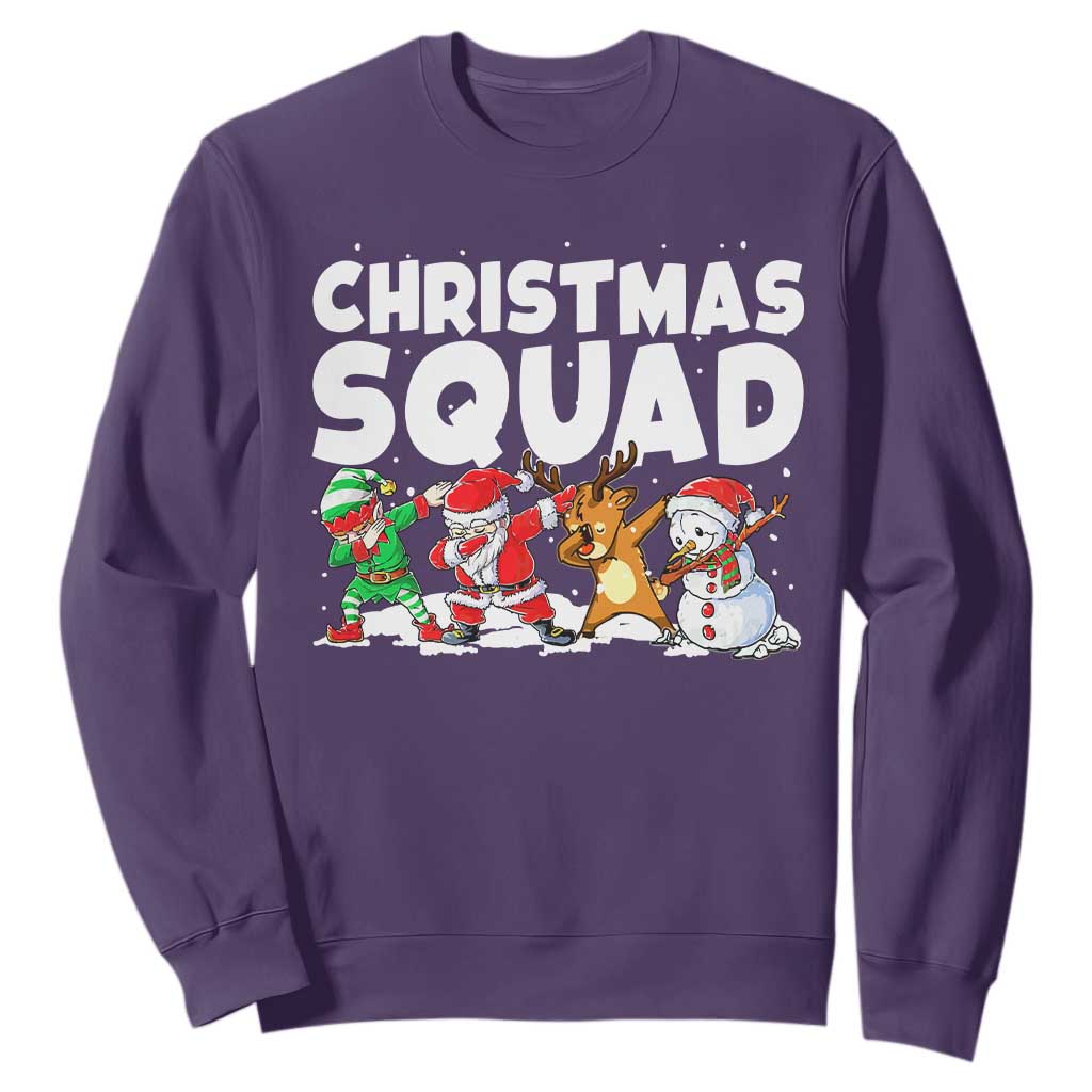 Christmas Squad Sweatshirt Santa Dabbing Elf Family Matching Pajamas TS10 Purple Print Your Wear