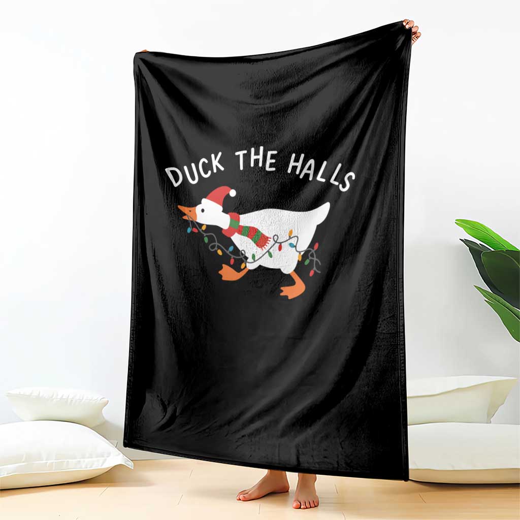 Funny Christmas Silly Goose Throw Blanket Funny Duck the Halls TS10 Print Your Wear