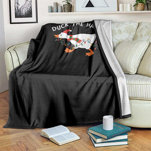 Funny Christmas Silly Goose Throw Blanket Funny Duck the Halls TS10 Print Your Wear