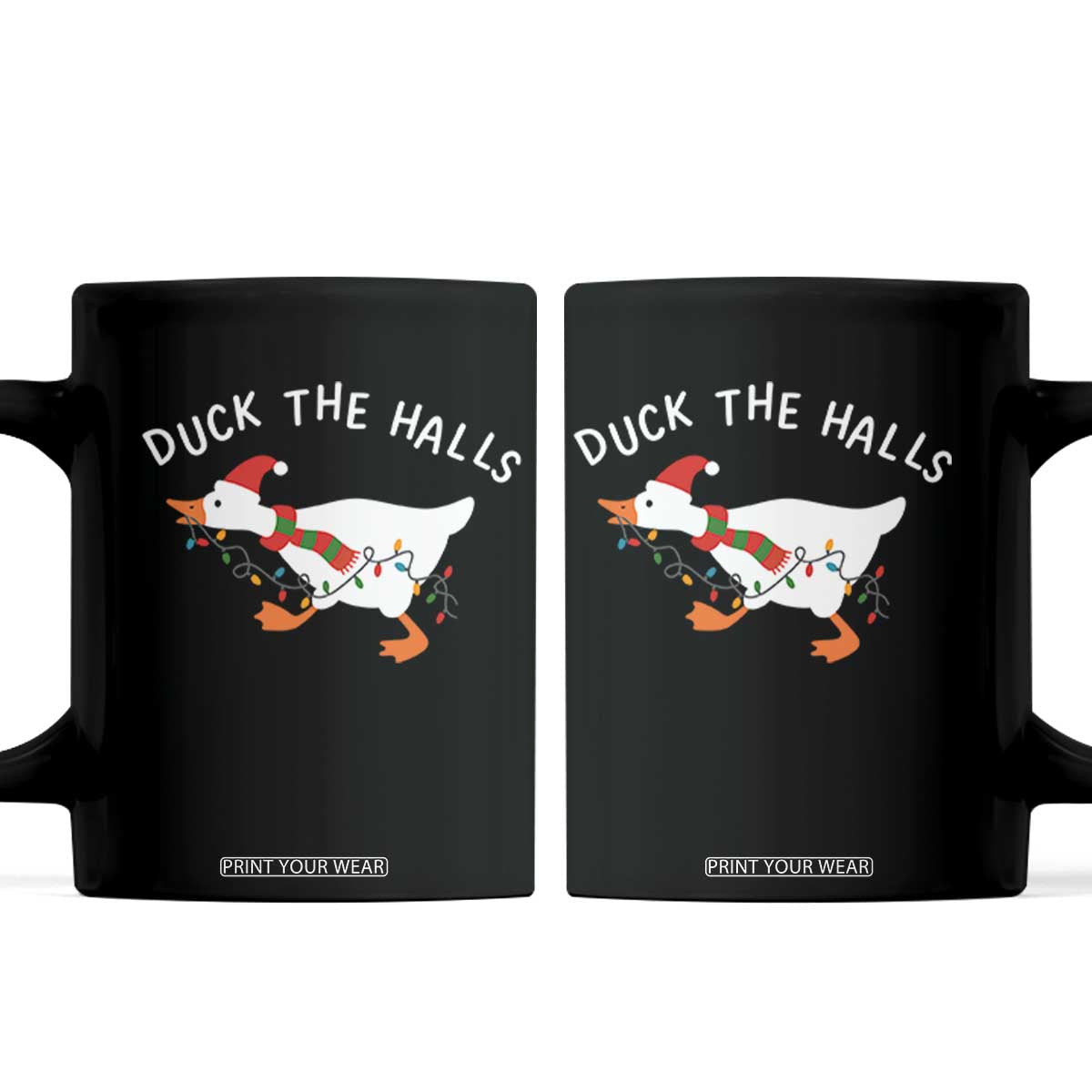Funny Christmas Silly Goose Coffee Mug Funny Duck the Halls TS10 Black Print Your Wear