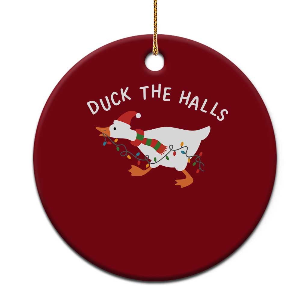 Funny Christmas Silly Goose Ceramic Ornament Funny Duck the Halls TS10 1pc Red Print Your Wear