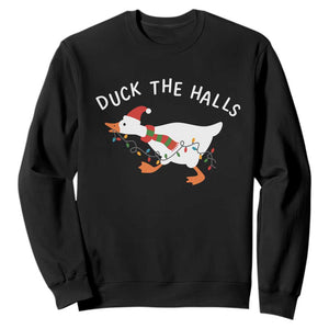 Funny Christmas Silly Goose Sweatshirt Funny Duck the Halls TS10 Black Print Your Wear