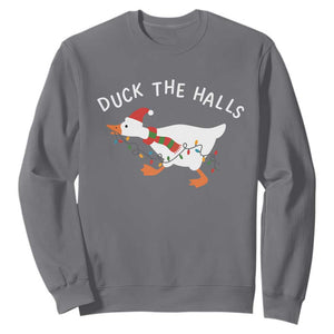 Funny Christmas Silly Goose Sweatshirt Funny Duck the Halls TS10 Charcoal Print Your Wear