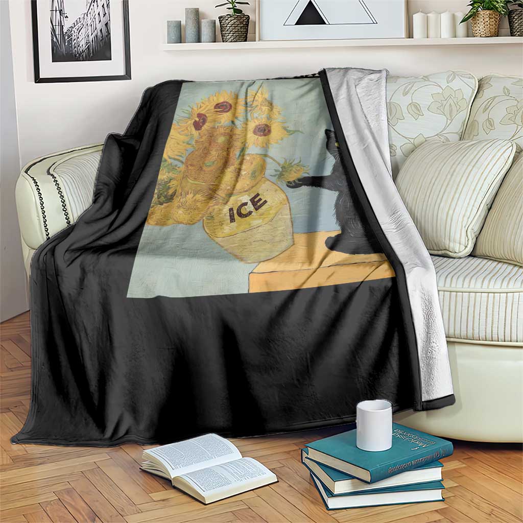 Chinga la Migra Throw Blanket Subtle FDT Black Cat Meme Van Gogh Art TS10 Print Your Wear