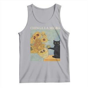 Chinga la Migra Tank Top Subtle FDT Black Cat Meme Van Gogh Art TS10 Athletic Heather Print Your Wear