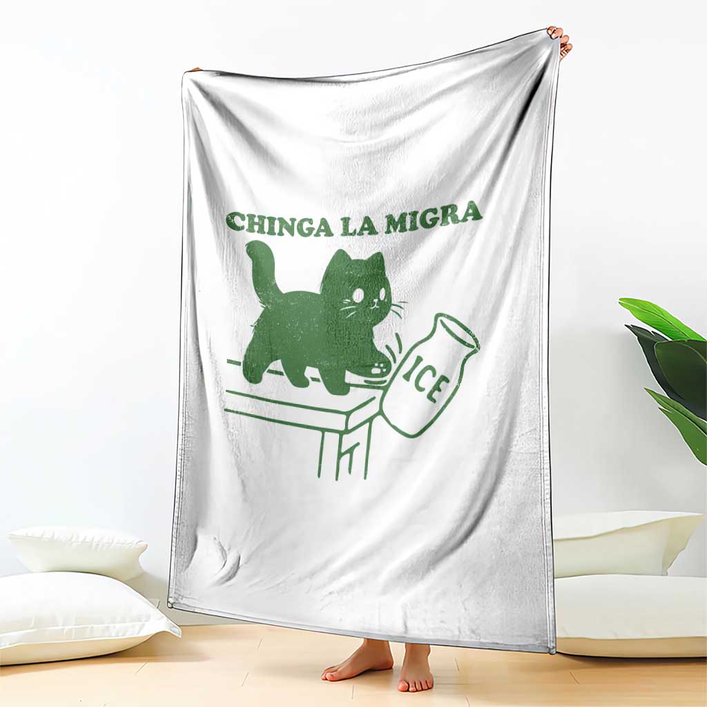 Chinga la Migra Throw Blanket Funny Subtle FDT Cat Meme TS10 Print Your Wear