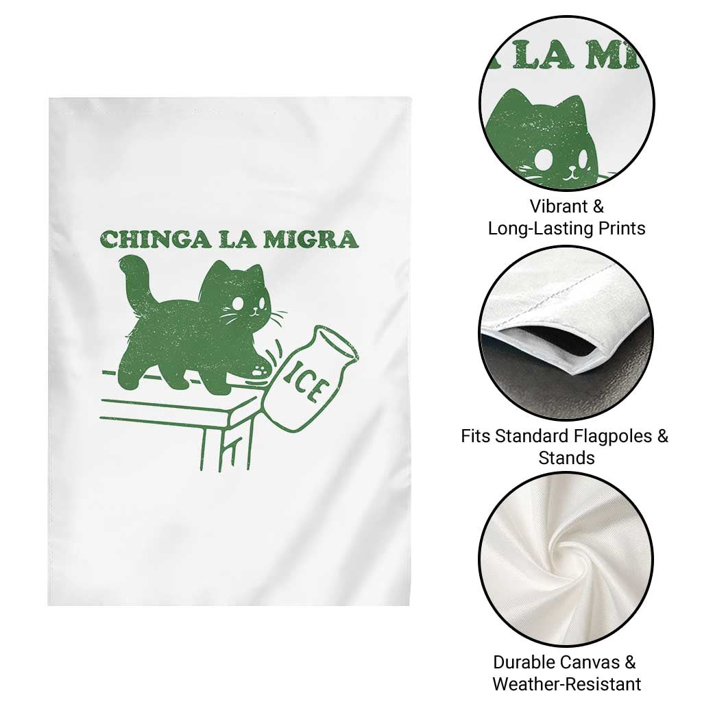 Chinga la Migra Garden Flag Funny Subtle FDT Cat Meme TS10 Print Your Wear